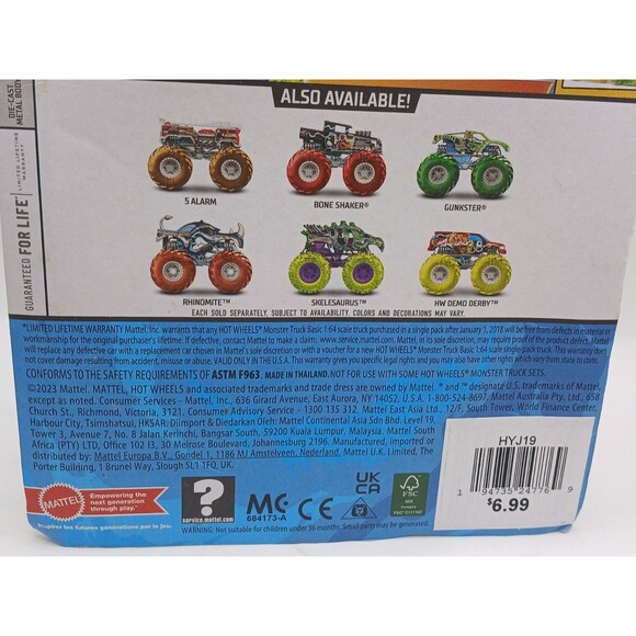 2023 HOT WHEELS MONSTER TRUCKS POWER SMASHERS SKELESAURUS & BONE SHAKER VARIANT - Picture 8 of 14